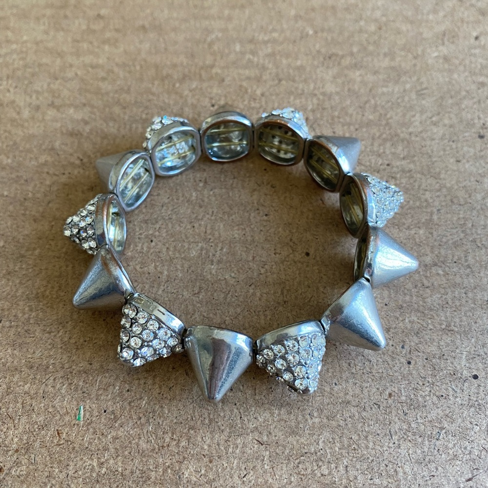 Silver spike studded bracelet
